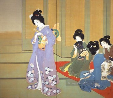 上村松園 Uemura Shōen Werke - Vorbereitung für den Tanz 1914 Uemura Shoen Bijin ga schöne Frauen
